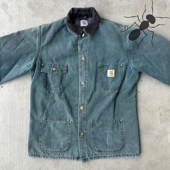 Vintage Y2K Carhartt green chore work wear jacket - Picture 3 of 8